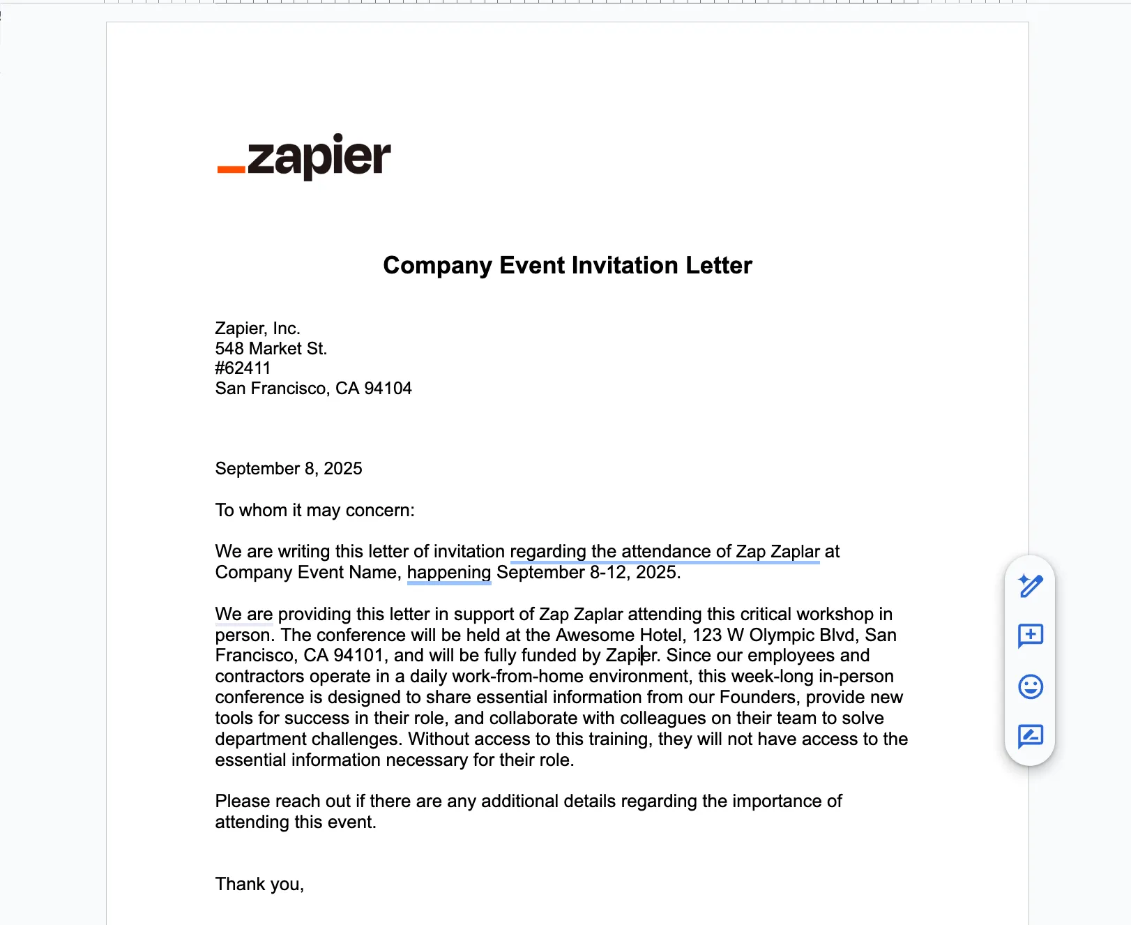 Work Travel Validation Letter - Interface Form.png