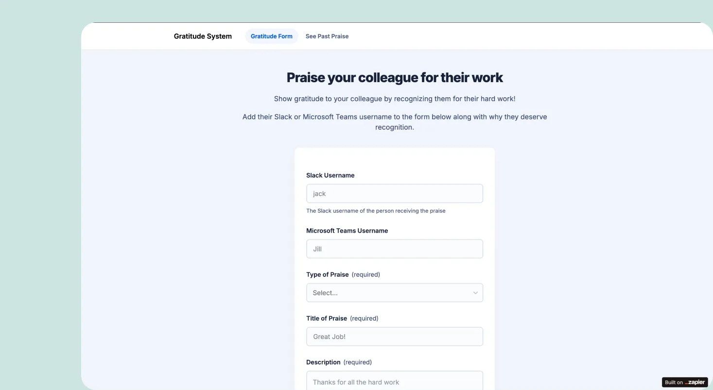 Gratitude system